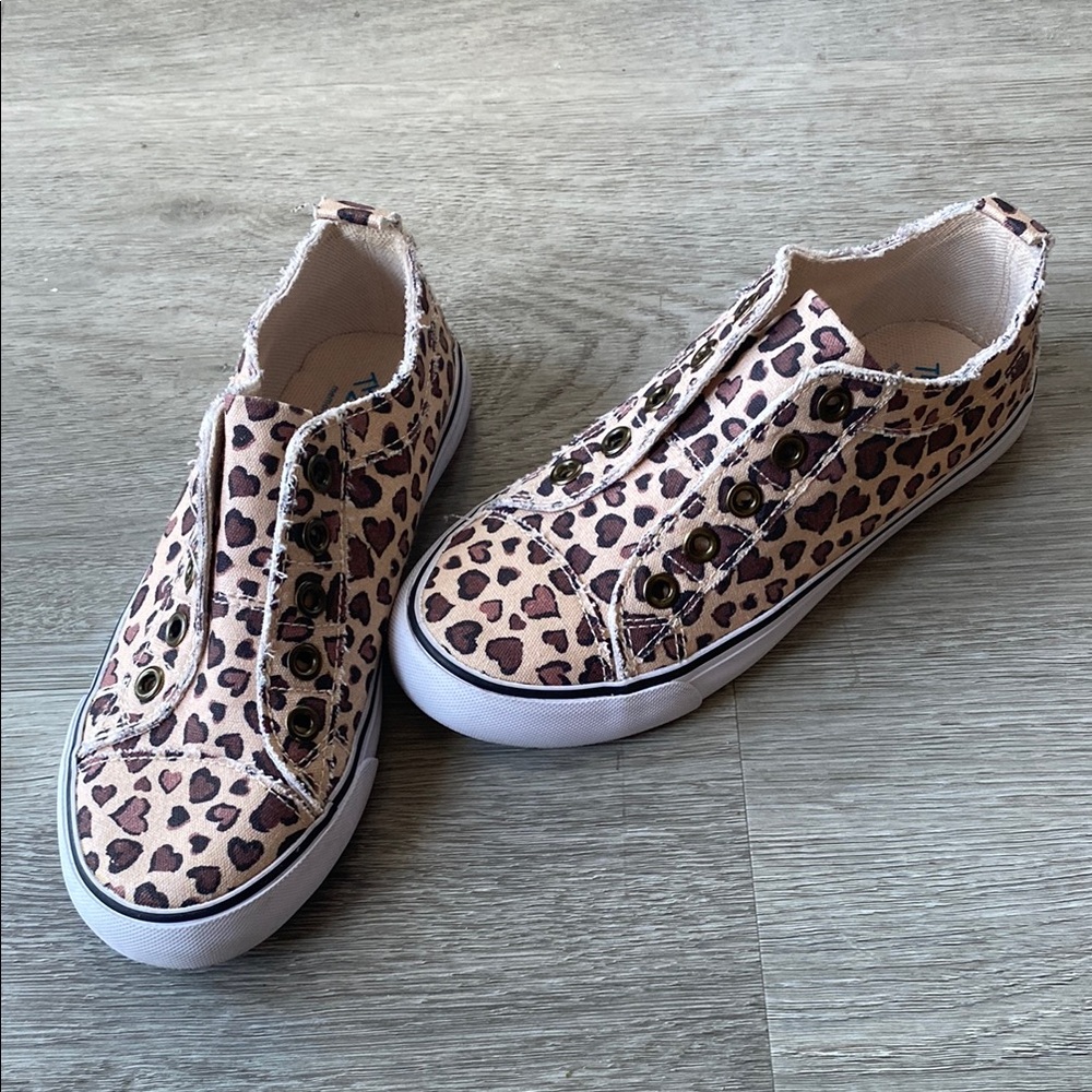 Leopard Print Kids Slip-On Sneakers